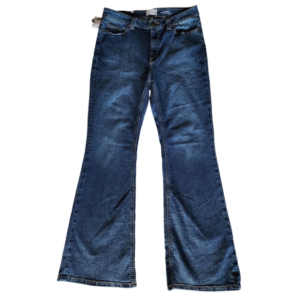 Lola Jeans Alice High-Rise Flare Jeans Medium Wash Stretch Boho Y2K Retro Sz 31 - Picture 1 of 8